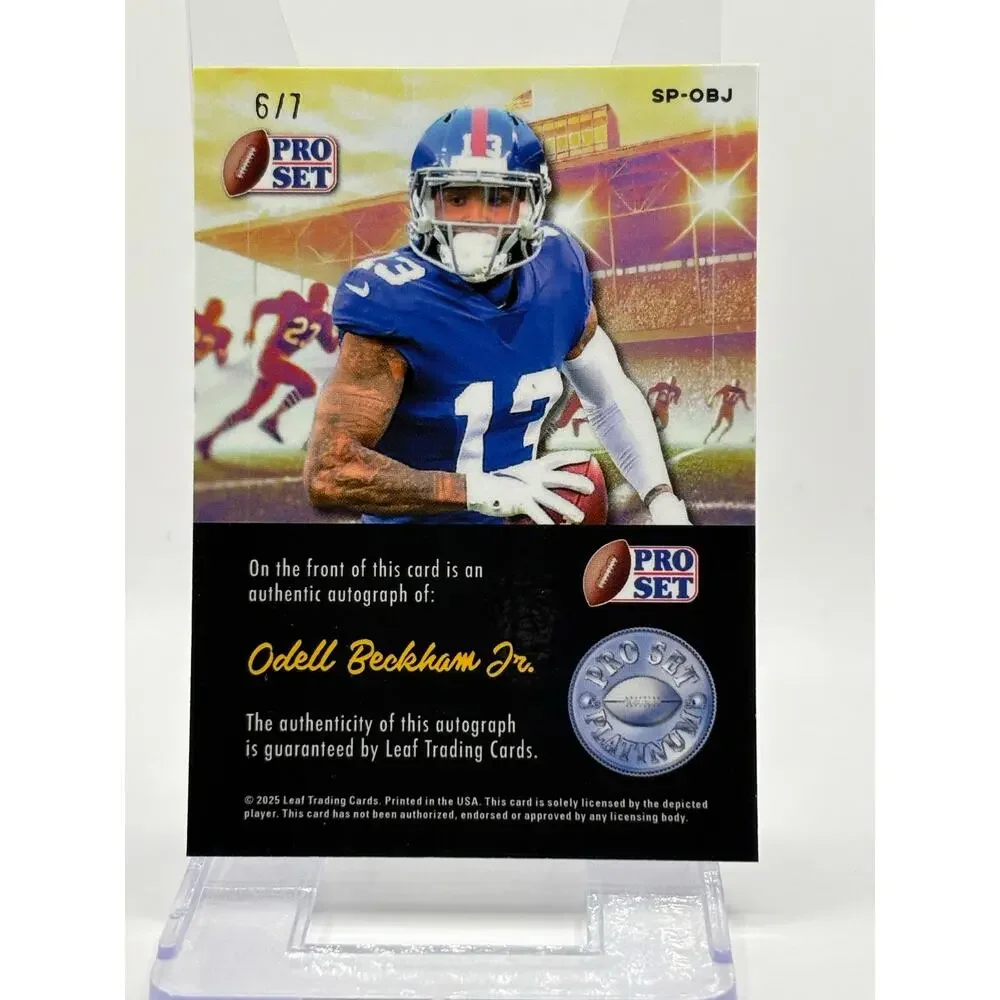 2025 Leaf Pro Set Metal Platinum Odell Beckham Jr. Black Lava Auto 6/7 SP Giants